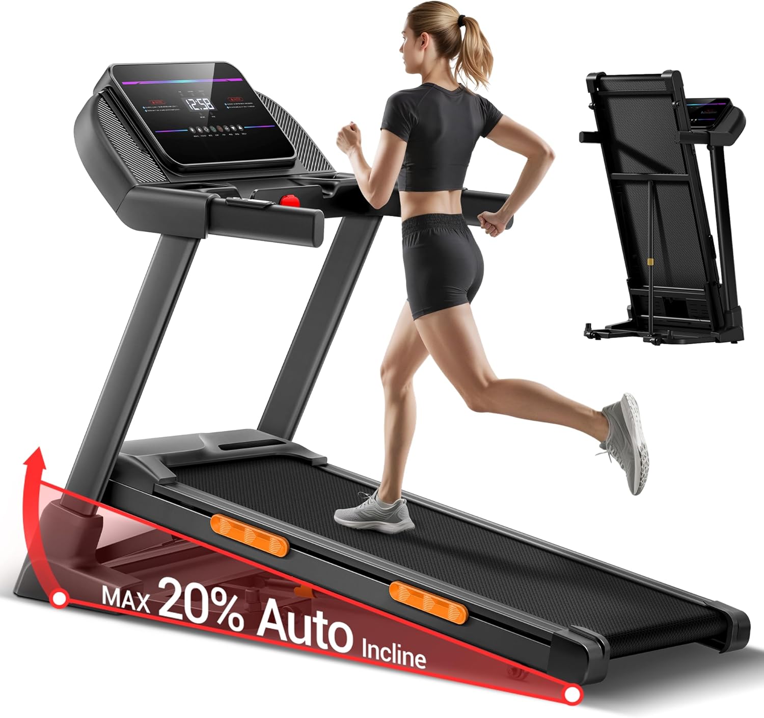 Home Fitness Treadmill 20-Level Incline 400 LBS Capacity - Image 8