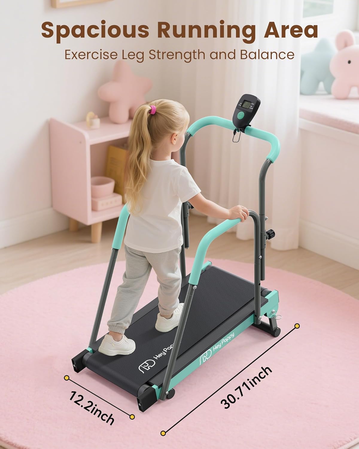 Kids Treadmill Manual Adjustable Incline Workout Equipment - Image 7