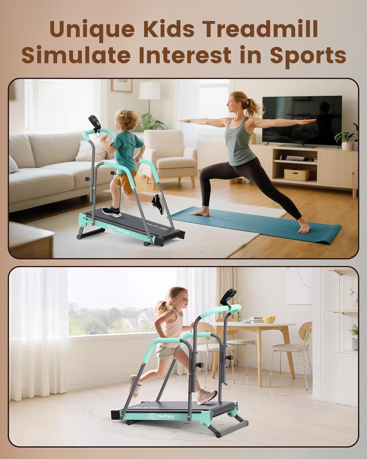 Kids Treadmill Manual Adjustable Incline Workout Equipment - Image 9